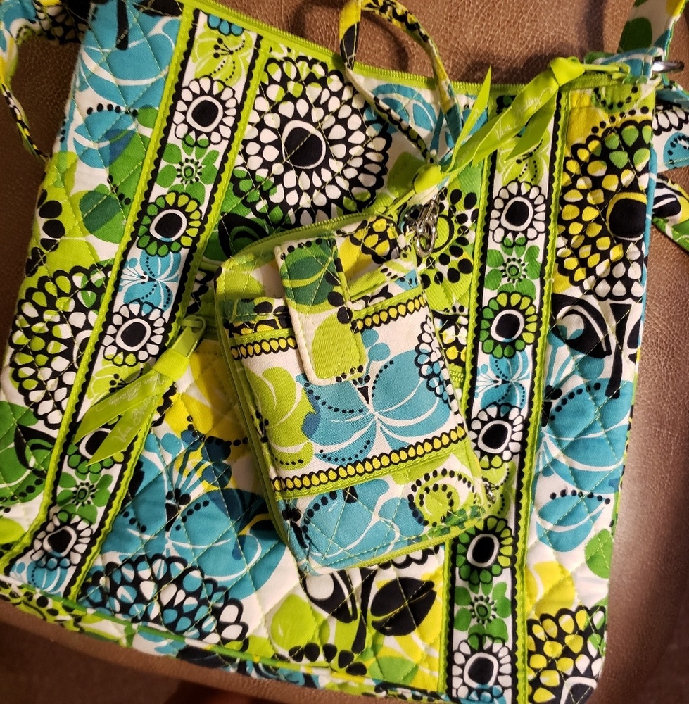 Vera Bradley NWOT Limes-Up Purse and Wallet Set